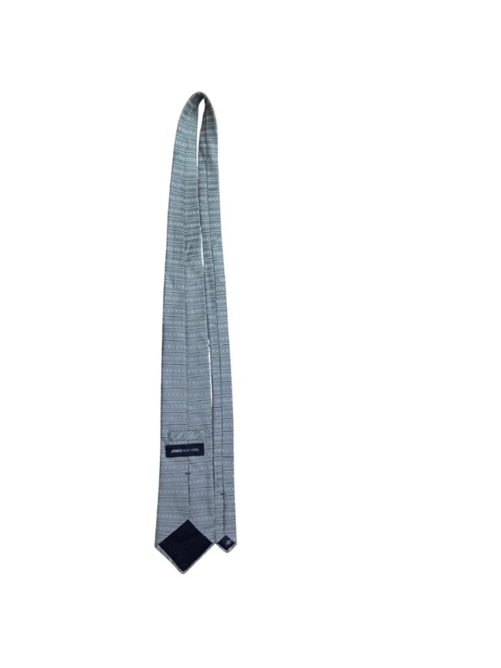 Jones New York Mens Gray 100% Silk Striped Necktie Elegant Pattern Classic Style